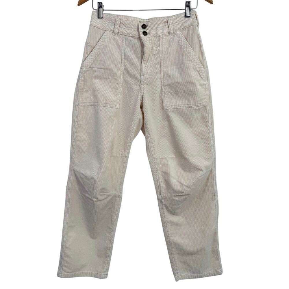 Anthropologie Pilcro The Wanderer Corduroy Utility Pants Ivory Cream Size 27 - Picture 3 of 15